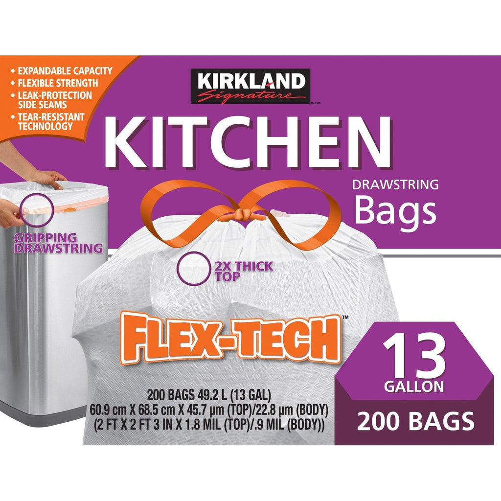 Flex-Tech 13-Gallon Kitchen Trash Bag, 200-Count