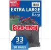 Flex-Tech 33 Gallon Trash Bag, 90Count, 1Count