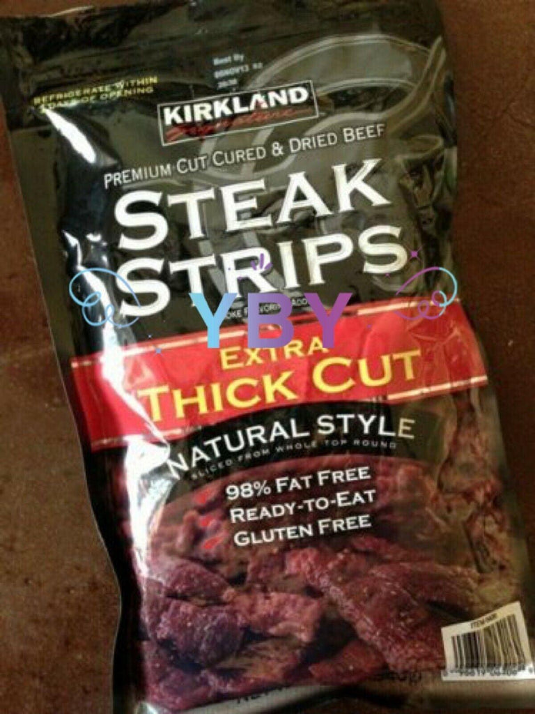 Kirkland Premium Cut Steak Strips Dried Beef Jerky Extra Thick Cut 12 Oz