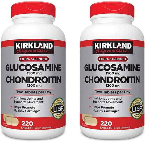 Kirkland Signature Extra Strength Glucosamine 1500Mg/Chondroitin 1200Mg Sulfate - 220 Count (Pack of 2)