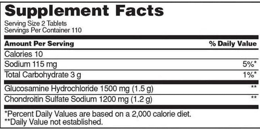 Kirkland Signature Extra Strength Glucosamine 1500Mg/Chondroitin 1200Mg Sulfate 220 Tablets (Pack of 1), 220 Count (Pack of 1)