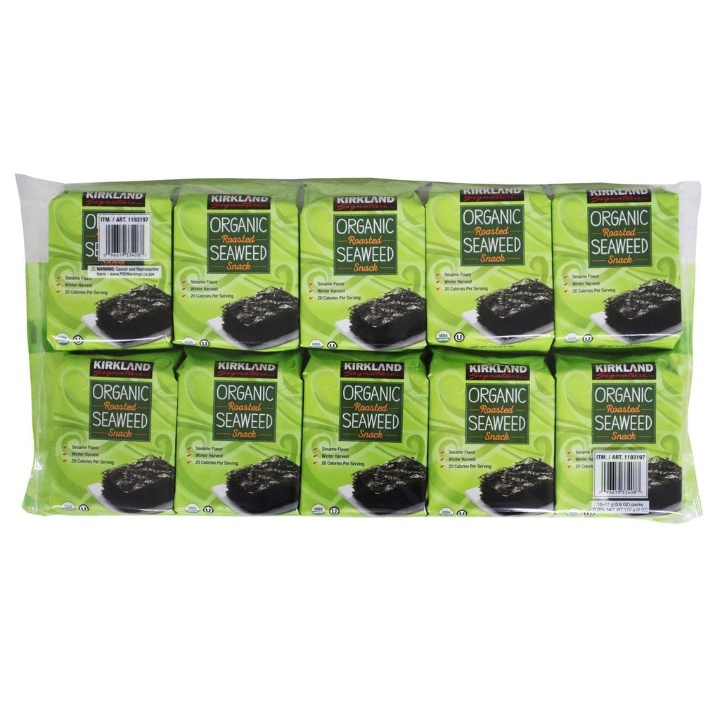 Kirkland Signature Organic Roasted Seaweed, 0.6 Oz, 10-Count