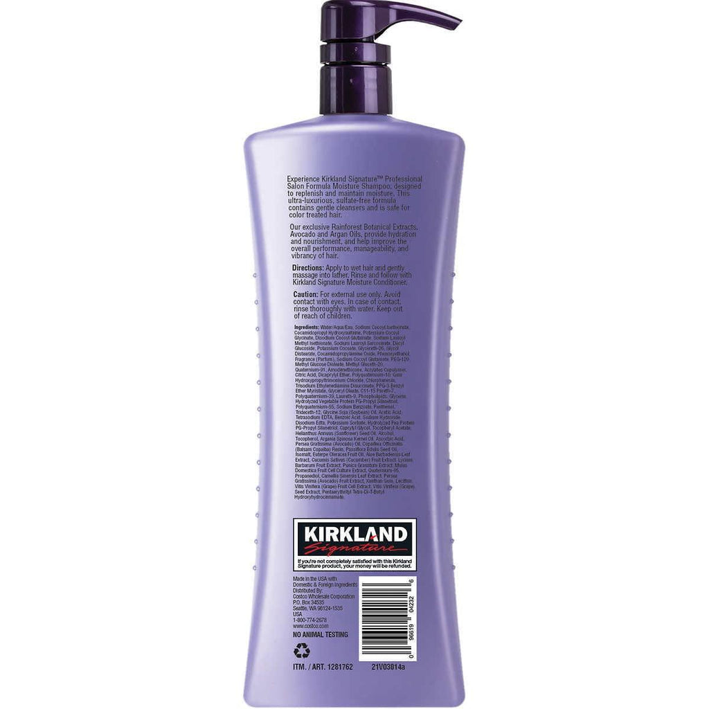 Traderb Kirkland Signature Professional Salon Formula Moisture Shampoo & Conditioner 33.8Fl Oz 1 Litter (Two Bottles)