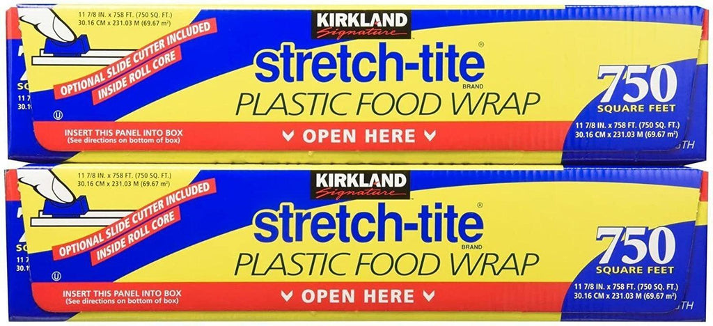 Kirkland Signature Stretch-Tite Plastic Food Wrap 2X 750 Sq Ft (11-7/8")