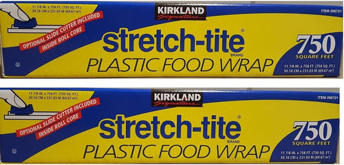 Kirkland Signature Stretch Tite Plastic Food Wrap Exizgc, 2 Packs (750 Sq Ft Food Wrap)