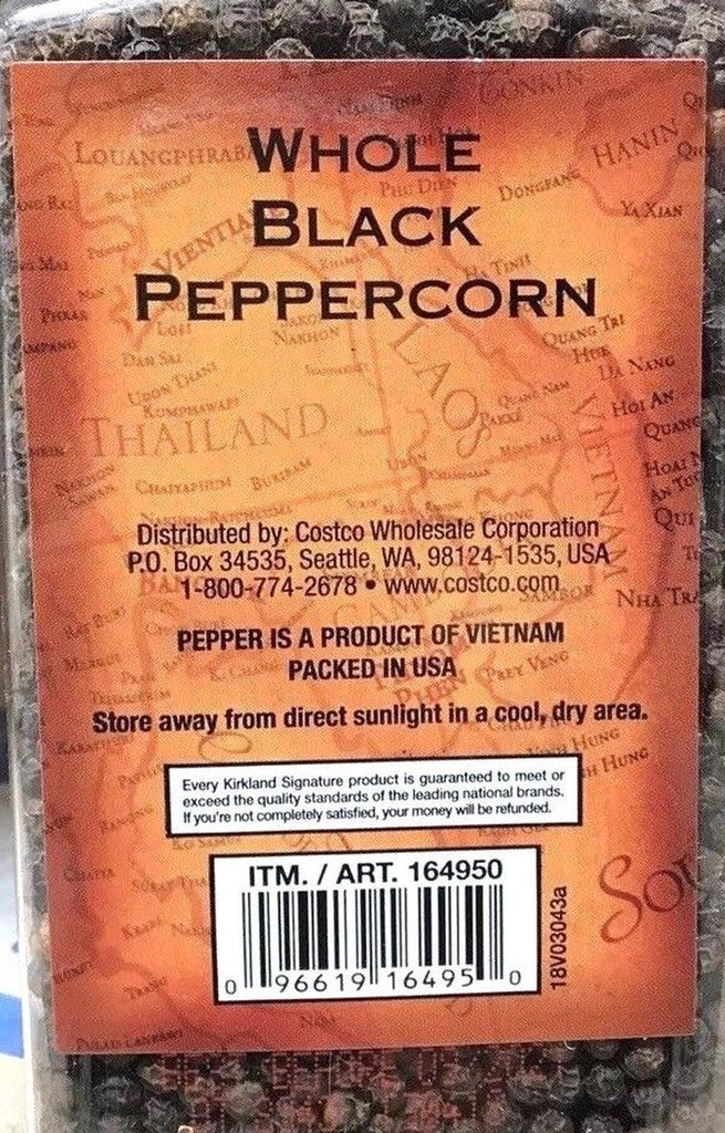 Kirkland Signature Whole Black Pepper Peppercorn 14.1 Oz