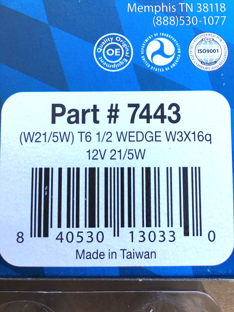 Box of 10 #7443 PRIME VISION Lamp Auto Bulb Automotive Light Bulbs