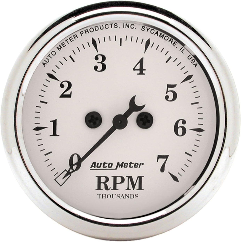 1694 Old TYME White Electric Tachometer,2.3125 In.