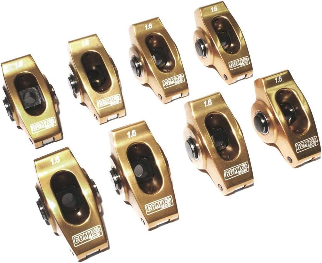 19002-8 Ultra-Gold Aluminum Roller Rocker Arm with 1.6 Ratio and 3/8" Stud Diameter for Small Block Chevrolet, (Set of 8)