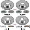 K794-26 Front and Rear Z26 Carbon Fiber Brake Pads with Drilled & Slotted Brake Rotors Kit