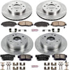 Power Stop Front and Rear KOE1240 Stock Replacement Brake Pad and Rotor Kit Autospecialty [Fits 1998-2002 Honda Accord 4 Cyl, 1998-1999 Acura CL 4 Cyl.]
