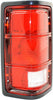 Tail Light Lens and Housing Compatible with 1987-1996 Dodge Dakota Black Trim, from 11-2-1987, Set of 2, Driver and Passenger Side Clear & Red Lens