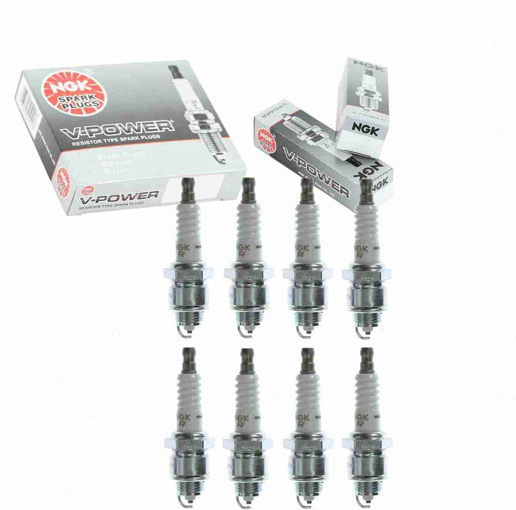 8 Pc NGK V-Power Spark Plugs Compatible with Pontiac GTO 6.6L V8 1967-1969