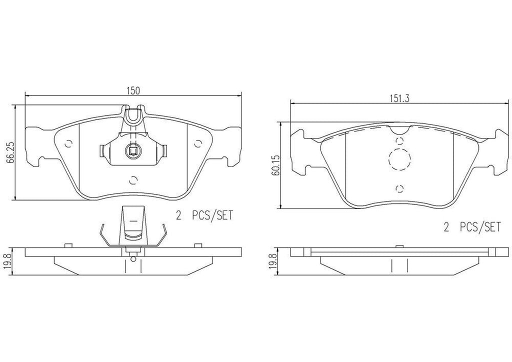 Brembo Front Disc Brake Pad Set for Mercedes-Benz (P50023N)