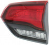 : for 2014-2018 Jeep Grand Cherokee Tail Light Inner Passenger Side W/Bulbs | Trailhawk | Black Trim CH2803106 | 68142944AD, 68142944AC