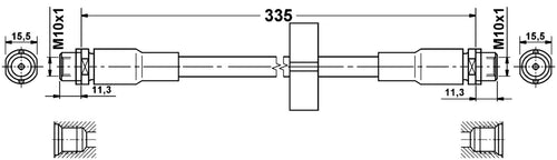 ATE Brake Hydraulic Hose for 01-05 Allroad Quattro 331462