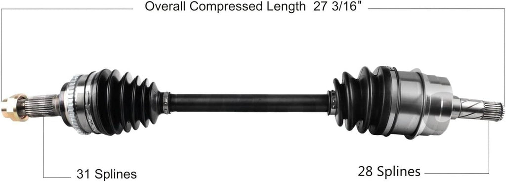 MZ-8245 - Front Driver Side CV Axle Shaft