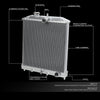 RA-HC92-32-1 1-Row Aluminum Core Radiator Compatible with 92-00 Honda Civic/Del Sol MT