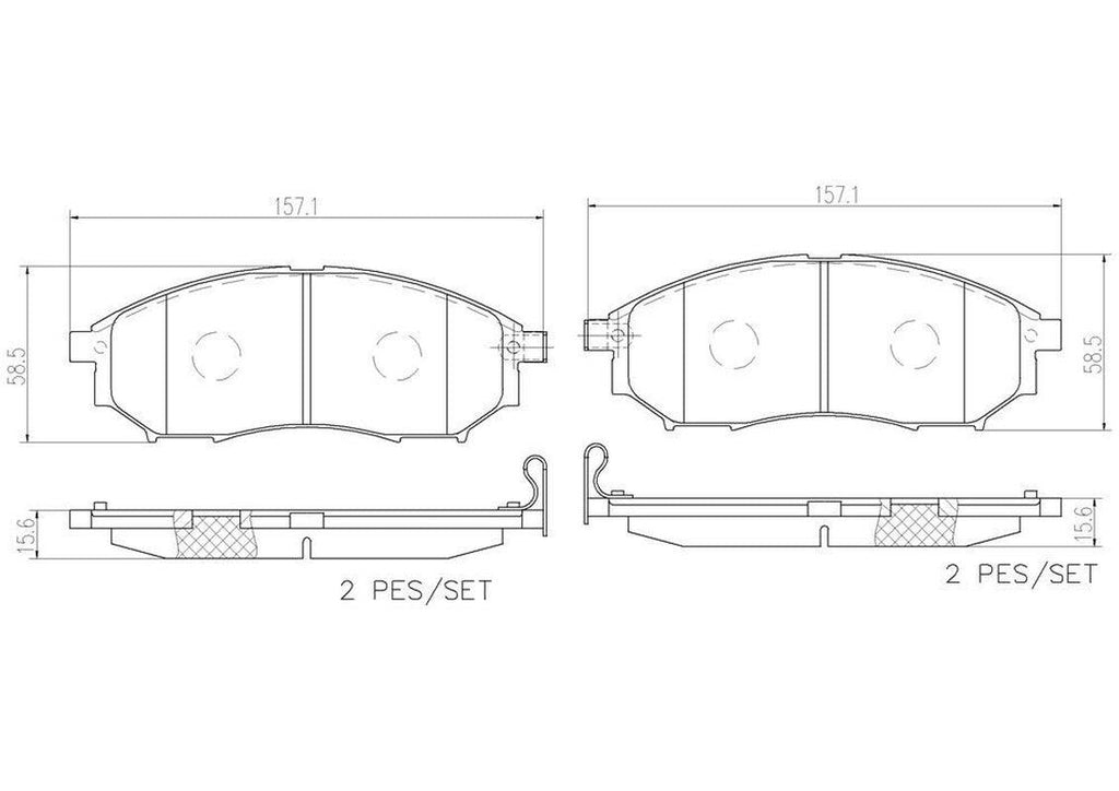 Front Disc Brake Pad Set for Murano, FX37, G37, M37, M56, 370Z+More (P56058N)