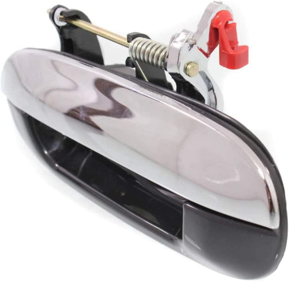 for Buick Rainier Exterior Door Handle Rear, Driver Side Smooth Black Bezel with Chrome Lever 2004-2007 | Trim:All Submodels