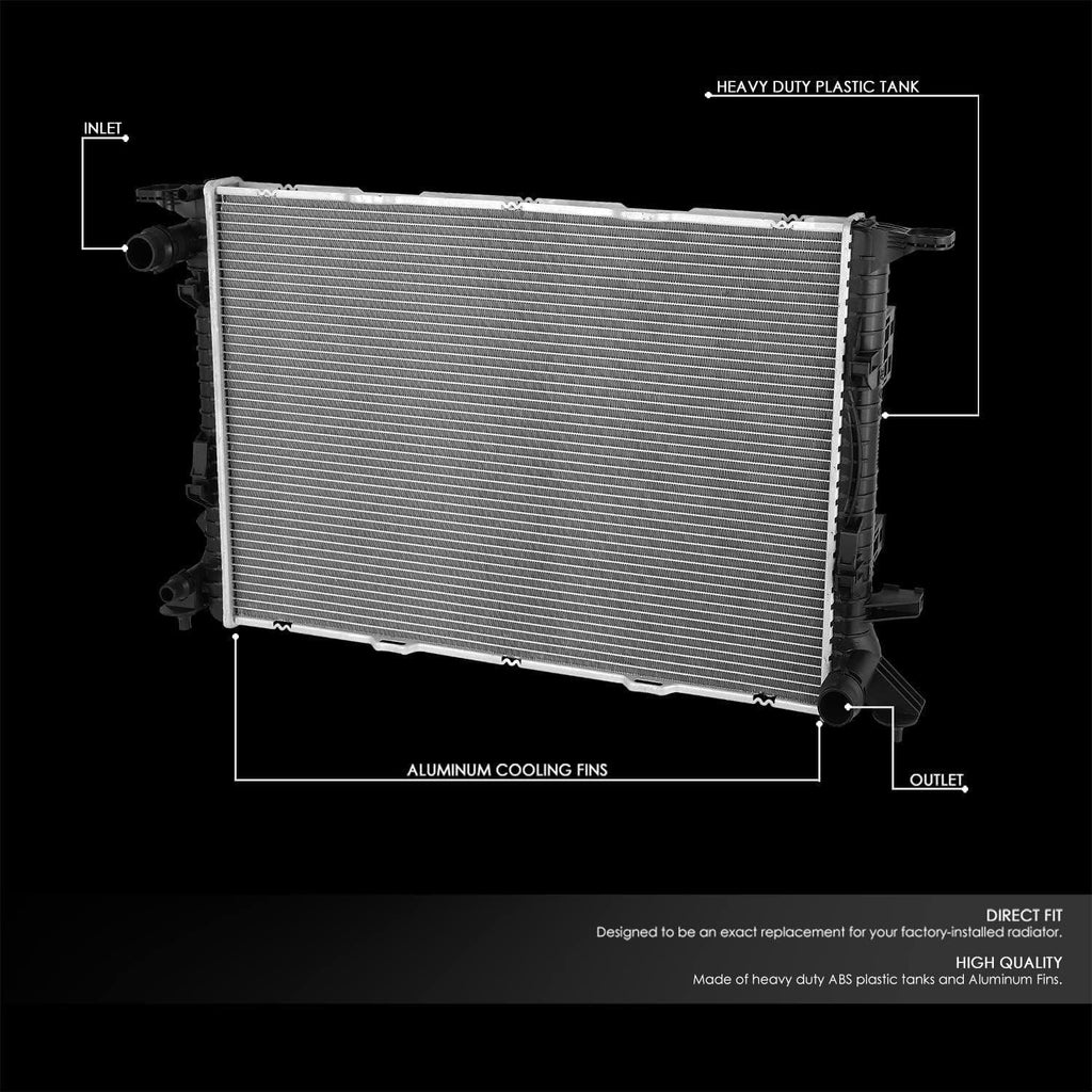 OEM-RA-13276 2-Row Aluminum Core Radiator Compatible with 08 Audi A5 Quattro,28-3/8" W X 18-7/16" H X 1-7/16" D,1-1/2" Inlet / 1-1/2" Outlet