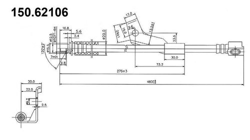 Centric Brake Hydraulic Hose for 02-03 Saturn Vue 150.62106