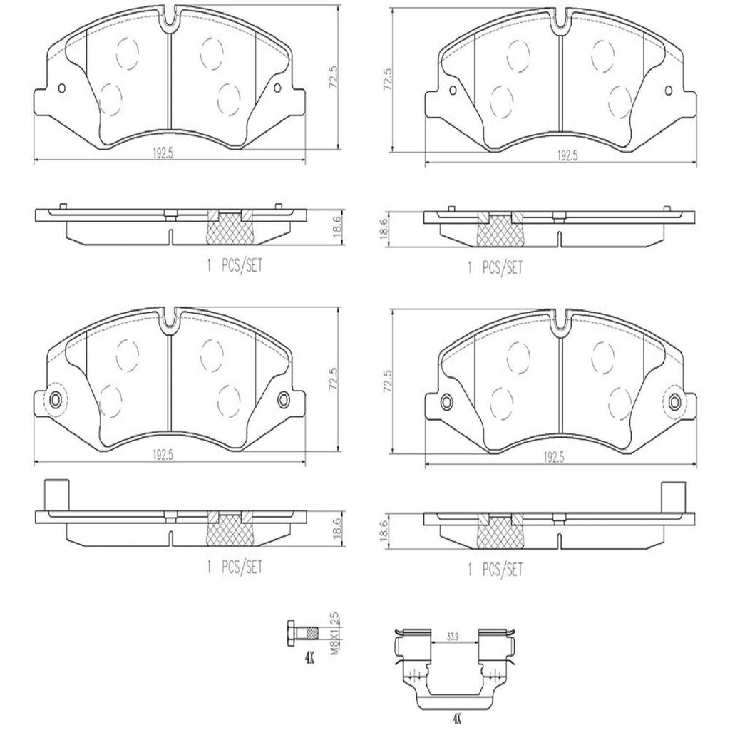 Brembo Front Disc Brake Pad Set for Land Rover (P44022N)