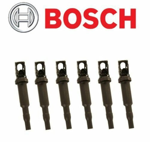 6 Original BOSCH Ignition Coil W/Spark Plug Connector for BMW 325I Mini COOPER