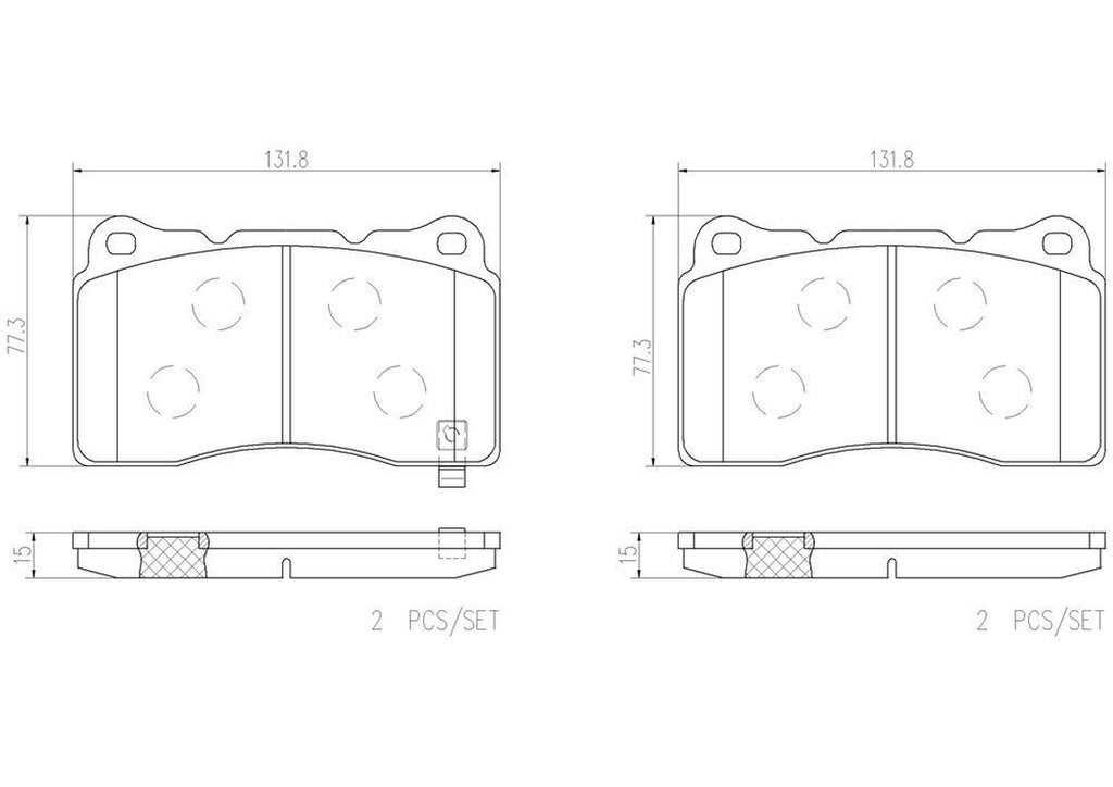 Front Disc Brake Pad Set for BRZ, 86, WRX STI, Impreza, Regal, Lancer (P54039N)