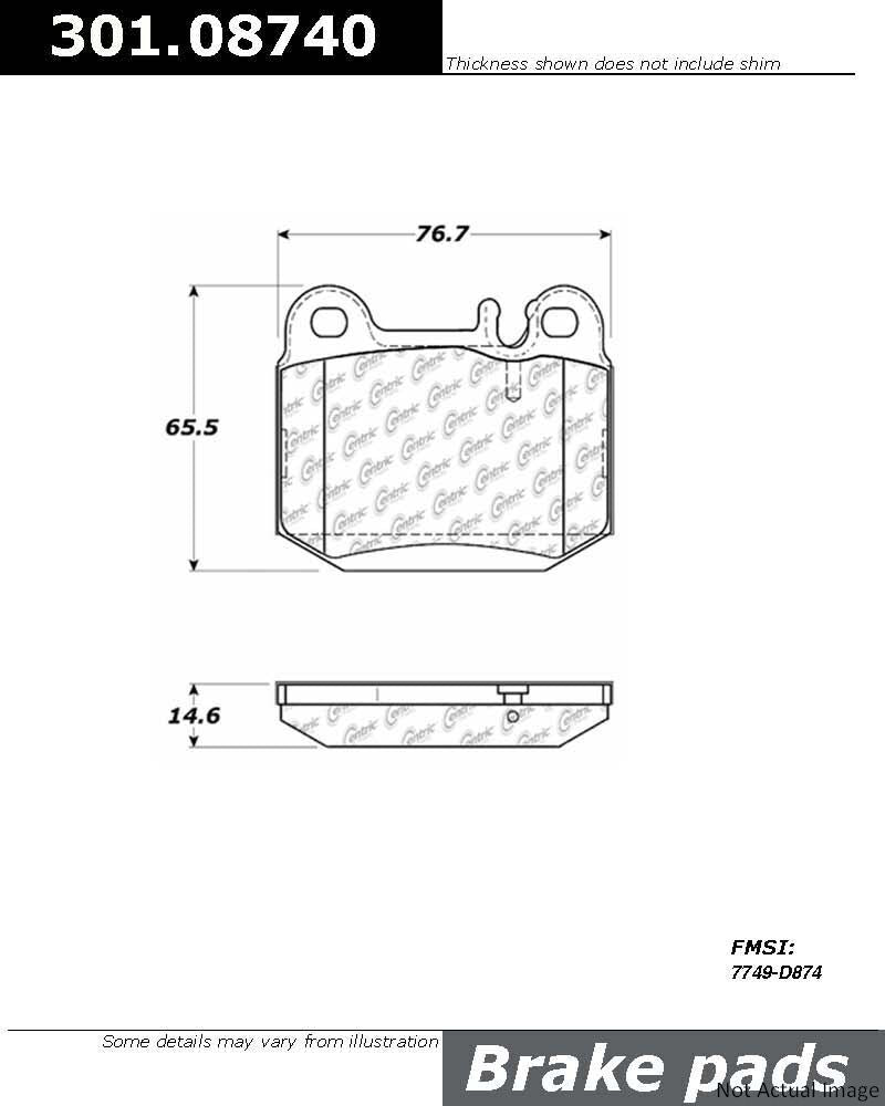 Centric Rear Disc Brake Pad for Quattroporte, ML500, ML55 AMG, ML430 (301.08740)