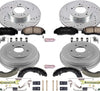 K15114DK Front and Rear Z23 Carbon Fiber Brake Pads with Drilled & Slotted Brake Drums Kit