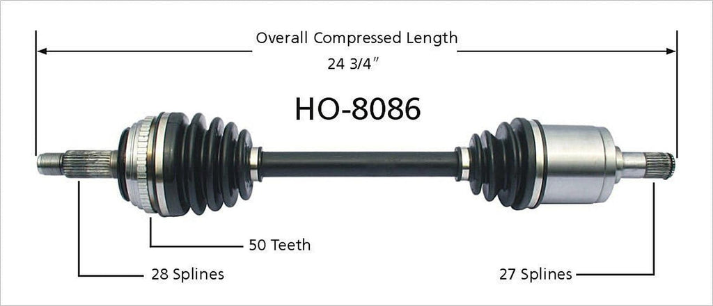 HO-8086 CV Axle Shaft