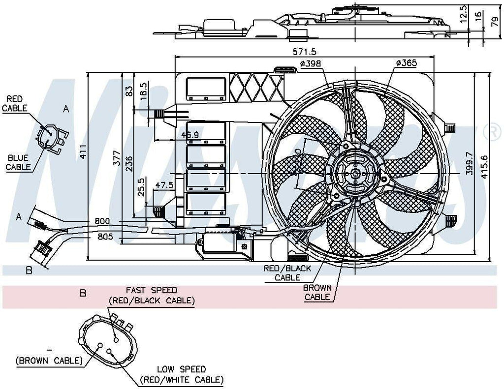Nissens Engine Cooling Fan Assembly for 02-03 Cooper 85124