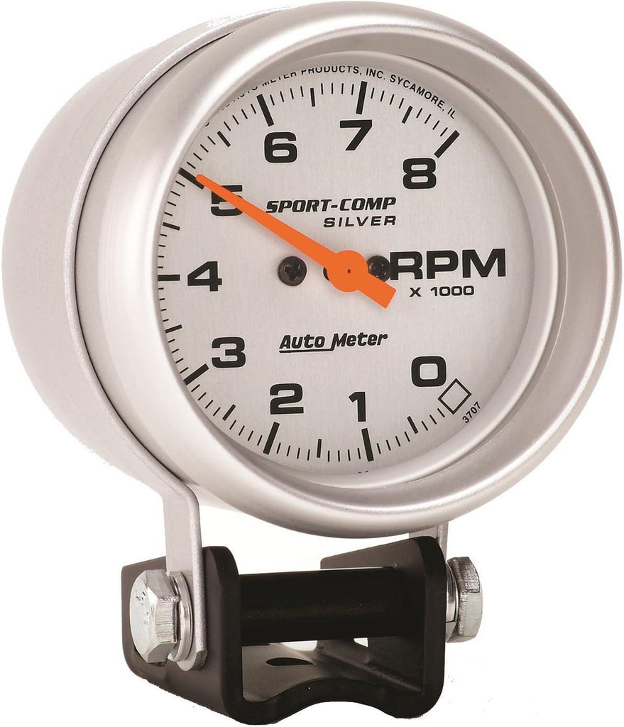 3707 Sport-Comp Silver Mini Tachometer,2.625 In.