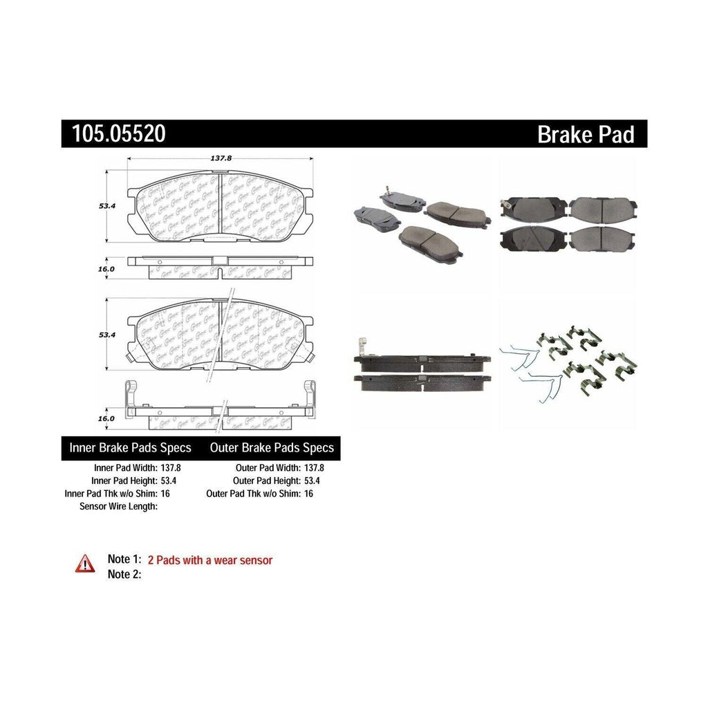 Centric Front Disc Brake Pad for 1992-1995 929 (105.05520)