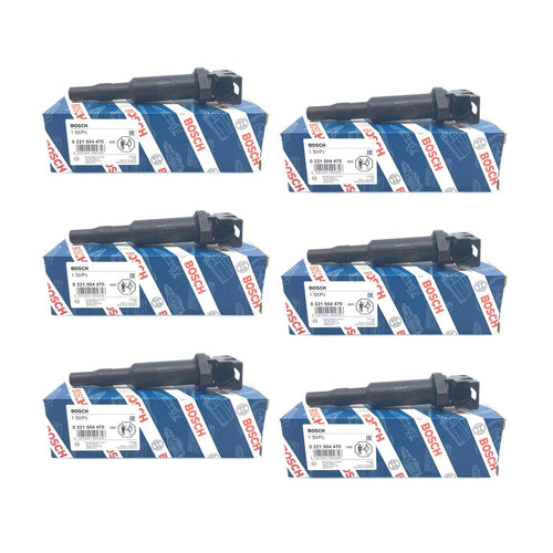 6-Bosch OEM Direct Ignition Coil Set for BMW E90/E60 W/ Spark Plug Boot & Clip