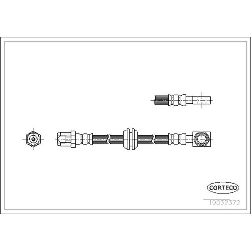 Corteco Brake Hydraulic Hose for 02-09 Cooper 19032372