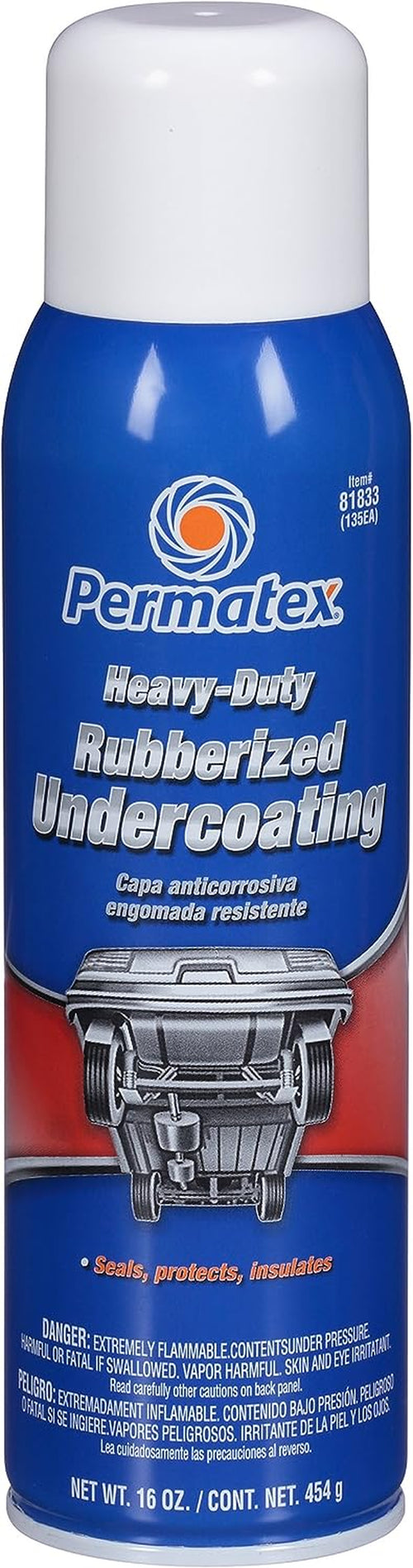 Permatex 81833-12PK Heavy Duty Rubberized Undercoating, 16 Oz. Aerosol Can (Pack of 12)