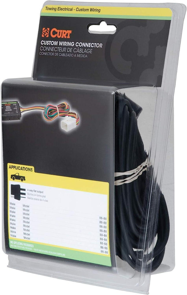 CURT 55378 Vehicle-Side Custom 4-Pin Trailer Wiring Harness, Fits Select Toyota Tundra , Black