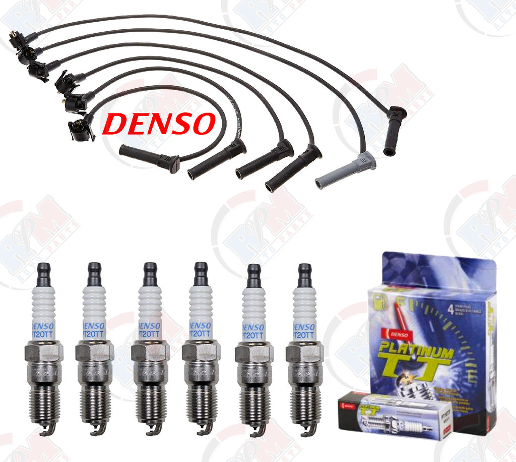 DENSO Ignition Wire Set & PLATINUM TT Spark Plug for 2007-2010 Ford Mustang 4.0L