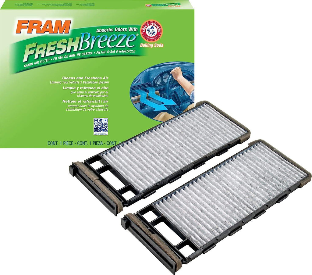 Fresh Breeze Cabin Air Filter Replacement for Car Passenger Compartment W/ Arm and Hammer Baking Soda, Easy Install, CF10555 for Nissan Vehicles , White