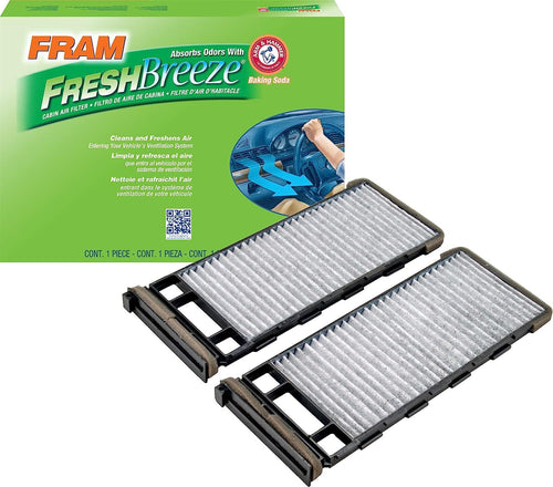 Fresh Breeze Cabin Air Filter Replacement for Car Passenger Compartment W/ Arm and Hammer Baking Soda, Easy Install, CF10555 for Nissan Vehicles , White