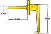 B2394L, L-Type Locking Door Handle - 3-1/2 Inch Handle Length with CL001 Key