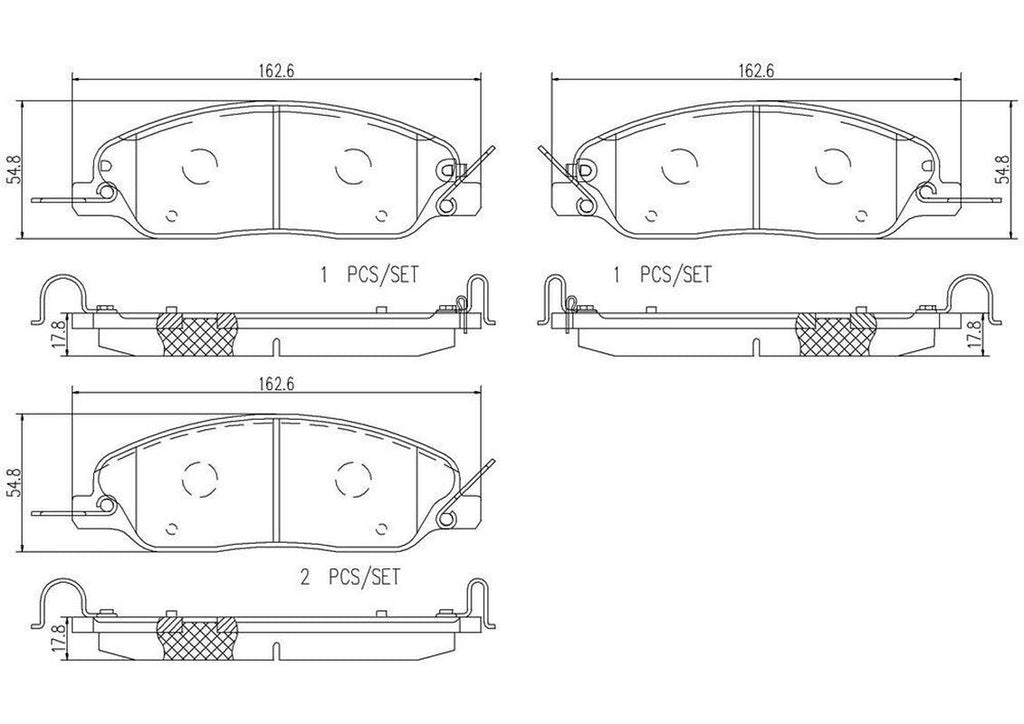 Brembo Front Disc Brake Pad Set for 05-14 Ford Mustang (P24181N)