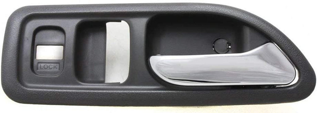 Interior Door Handle Set Compatible with 1994-1997 Honda Accord Gray Bezel with Chrome Lever Coupe Front, Driver and Passenger Side