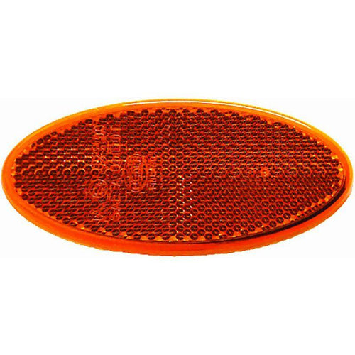 3160 Amber Oval Reflex Reflector with Adhesive - greatparts
