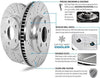 K6563 Front and Rear Z23 Carbon Fiber Brake Pads with Drilled & Slotted Brake Rotors Kit