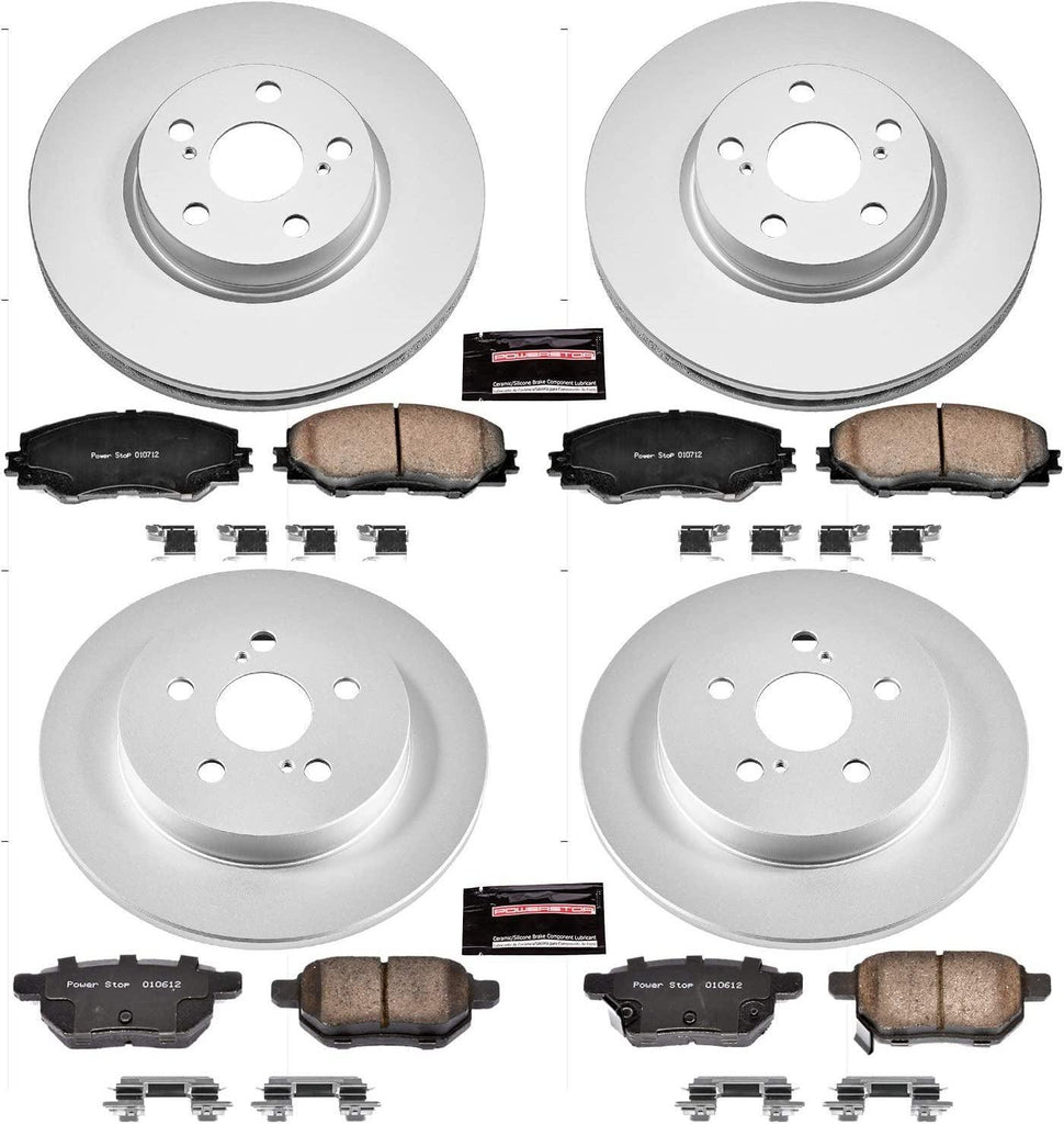 CRK4140 Coated Brake Rotor & Ceramic Brake Pads- Front & Rear