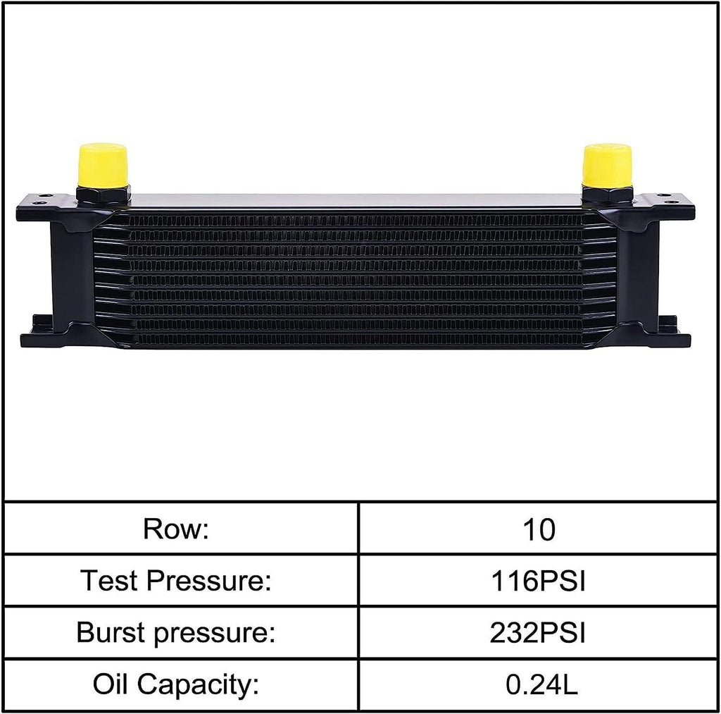 10 Row Oil Cooler Bundle with 330Mm Oil Cooler Mounting Bracket Kit