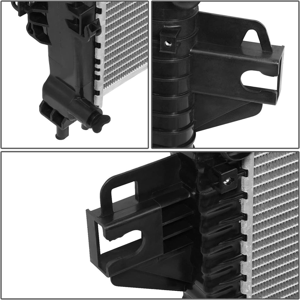 OEM-RA-2975 OE Style 1-Row Aluminum Core Radiator Compatible with 2007 Liberty, 19-15/16" W X 19-15/16" H X 1-1/16" D,1-1/2" Inlet / 1-13/16" Outlet